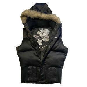 Kismet down puffer vest M black sateen